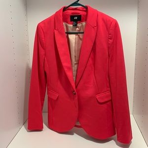 H&M solid bright pink suit jacket - light wear material, size 12